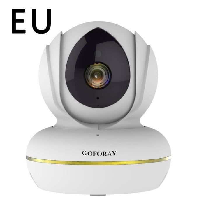 Caméra sans fil de sécurité de moniteur de surveillance vidéo de caméra IP Wi-Fi 1080P, blanc