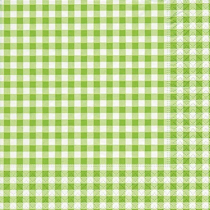 serviettes 33x33 cm - New Vichy green x20