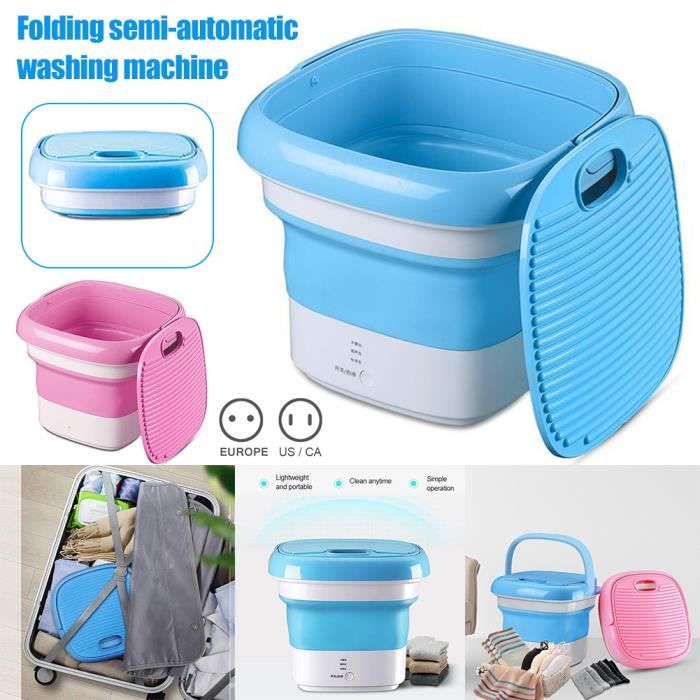Mini sous-vêtements chaussettes pliant machine à laver portable machine à laver à ultrasons ozone US Plug bleu