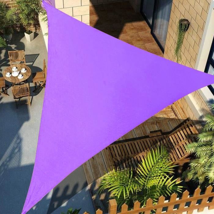 Triangle Soleil Auvent Voile D'ombrage Anti-UV Pour Extérieur Terrasse Jardin Patio VIOLET 4X4X4M