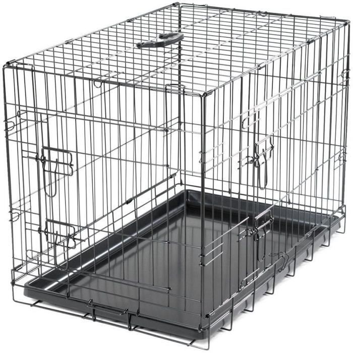 VADIGRAN Cage métallique pliable Classic - 76 x 48 x 55 cm - Noir - Pour chien