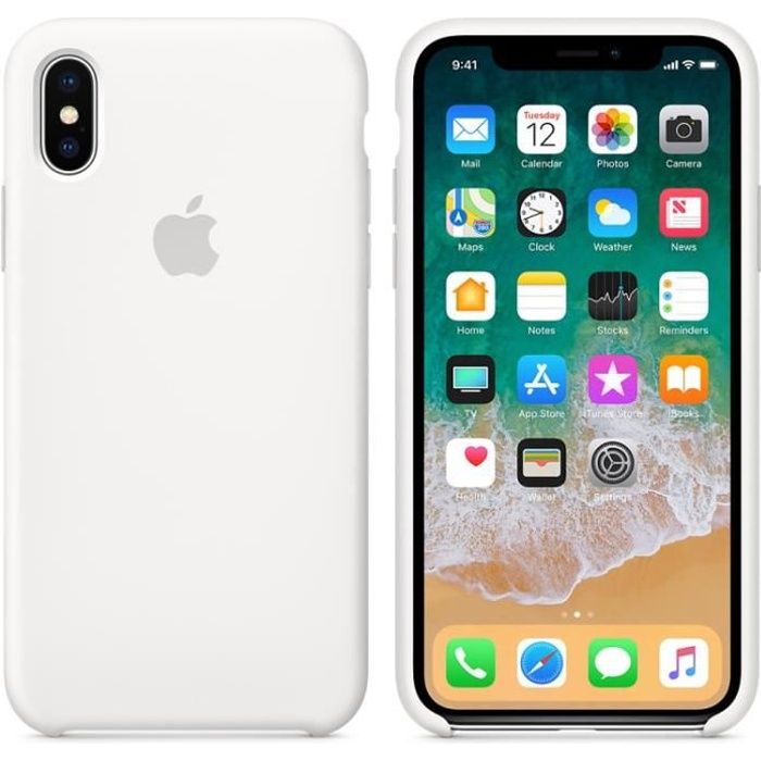 Coque en Silicone pour iPhone X blanc