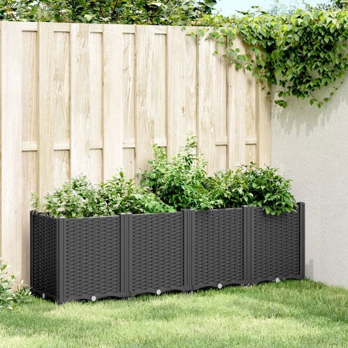 vidaXL Jardinière Polypropylène Rotin - vue 2