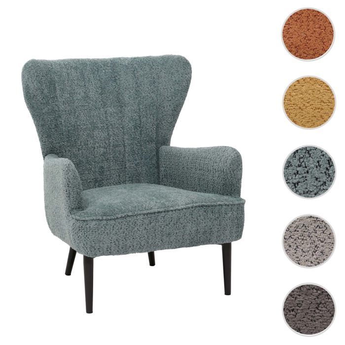 Fauteuil Lounge MCW-K37 Chenille (500g/m²) Oeko-Tex bleu-vert