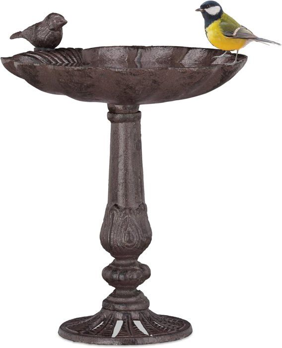 Comparer les prix de Abreuvoirs En Fonte Sur Pied,Décoration De Jardin,Mangeoire Coquillage Pour Oiseaux Sauvages Brun,Marron