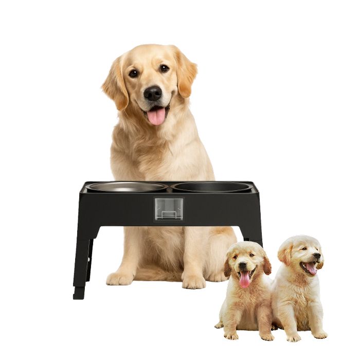 Meilleurs prix pour Gamelles pour chien sur support 2L – doubles réglables anti-glouton inox facile nettoyage