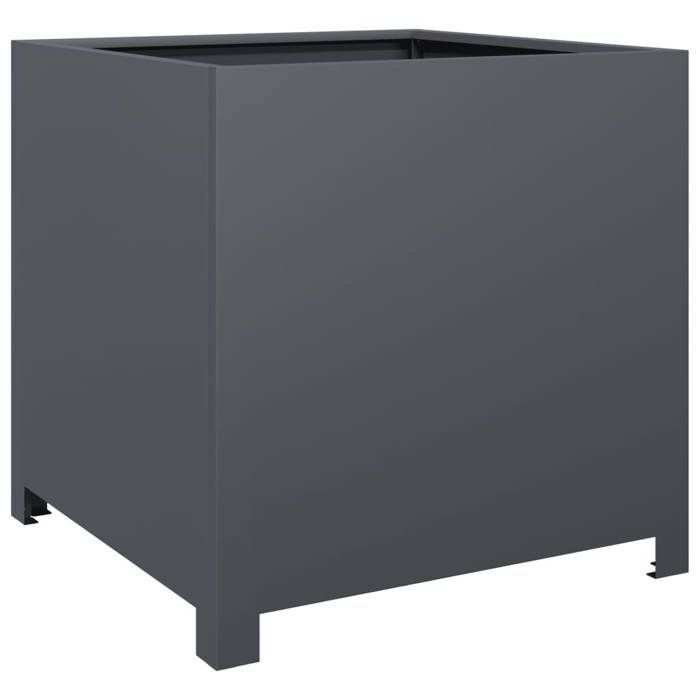 Meilleures Jardinière - SHOP - Pot de fleurs-Bac à fleurs anthracite 50x50x50 cm acier SSD4679750