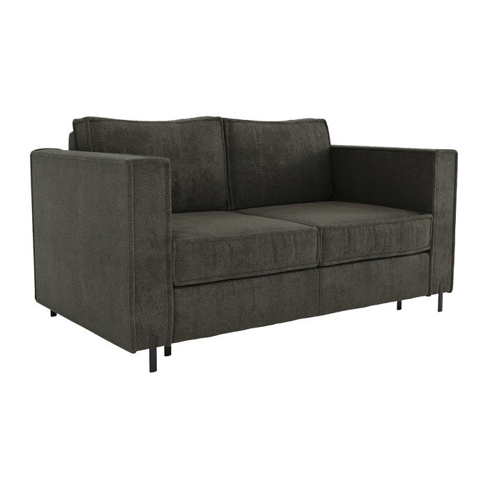 Canapé Convertible 3 Places Laurie - Tissu Texturé Beige, Couchage 140cm, Mécanisme Express, 202x107x85cm - 10