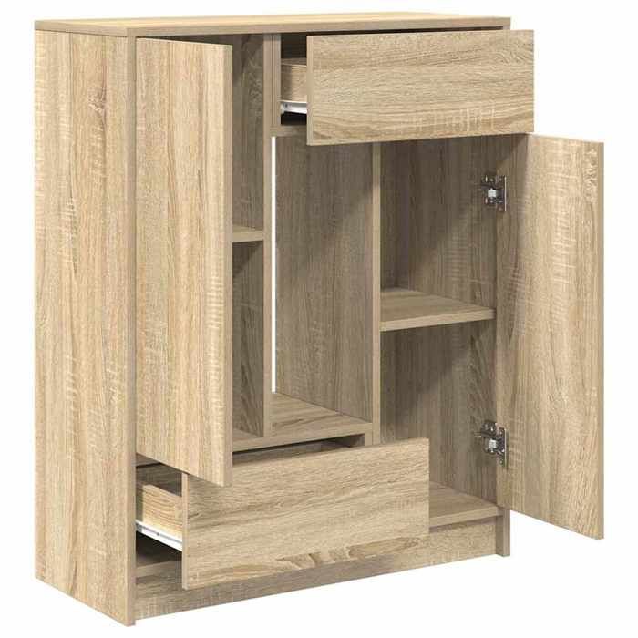 Promotion mai * Buffet bahut - Armoire de rangement - avec tiroirs et portes chêne sonoma 73x31x90 cm EU5866861852