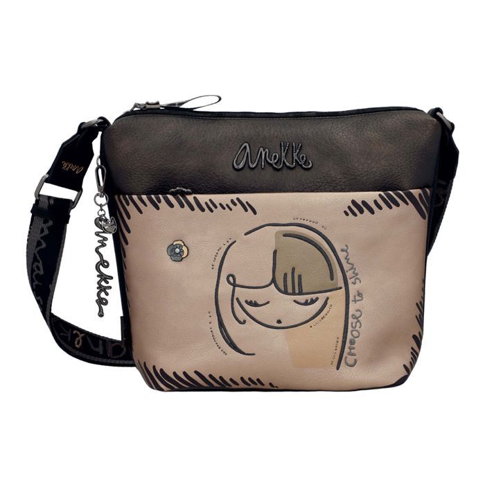 Anekke Sac à épaule bandoulière crème vieux rose pour femme Peace