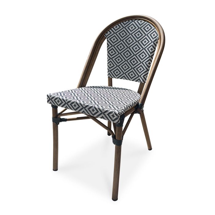 Fauteuil de jardin empilable en aluminium - Bleu marine - BISTRO Fauteuil de jardin empilable en aluminium - Bleu marine - BISTRO