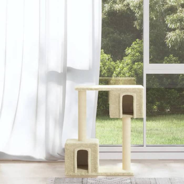 Comparer les prix de Automne/hiver Arbre à chat - meuble tour grimper avec griffoirs en sisal Crème 60cm Nove1772526