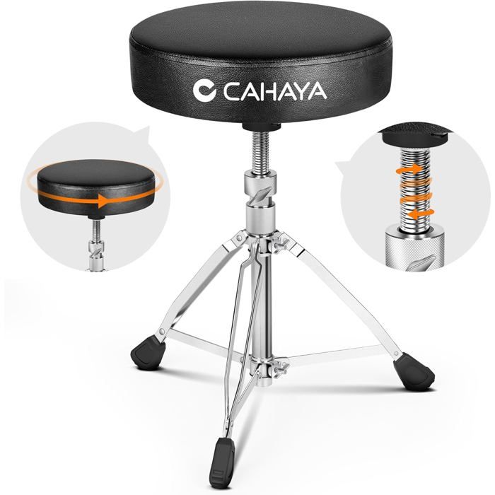 Tabouret - CAHAYA - CAHAYA - Réglable 48-64 cm - Rembourrage épais - Support 200 kg