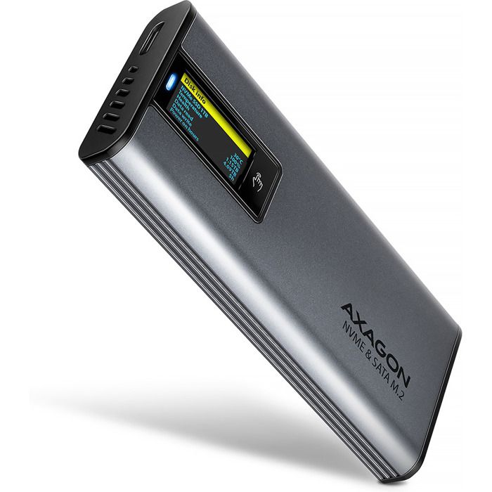 Boîtier externe SSD - AXAGON - Type 2280 - USB-C 3.2 - Compatible S-ATA/NVMe - Design compact