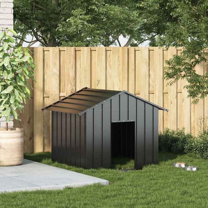 SWEET®Maison pour chat chien - Extérieur - NicheAbri pour chien avec toit noir 131x101x102 cm acier galvanisé EU26_800852 SWEET®Maison pour chat chien - Extérieur - NicheAbri pour chien avec toit noir 131x101x102 cm acier galvanisé EU26_800852