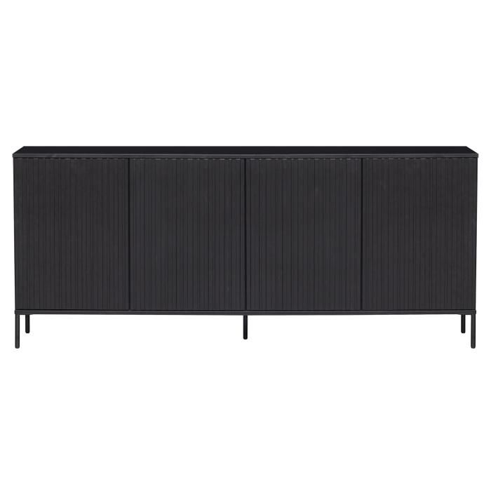 Buffet Bas - Meubles&Design - Buffet 4 portes en bois massif noir 200cm MAY Buffet Bas - Meubles&Design - Buffet 4 portes en bois massif noir 200cm MAY