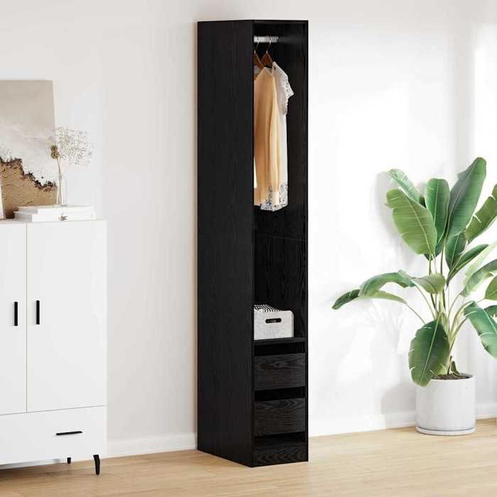 (Vente chaude)Suport vêtements 1 PC - SWEETY - Armoire Penderie moderne - Chêne noir 50x30x200cm - bois dingénierie 121413