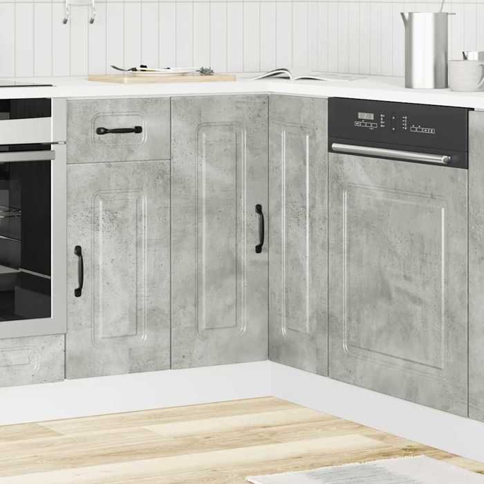 Armoire dangle de cuisine (1 PC) - Vaisselier - Kalmar gris béton bois dingénierie 75.5x75.5x81.5 cm L2376