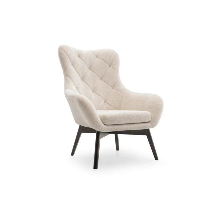 MILO - Fauteuil en tissu chiné - Beige MILO - Fauteuil en tissu chiné - Beige
