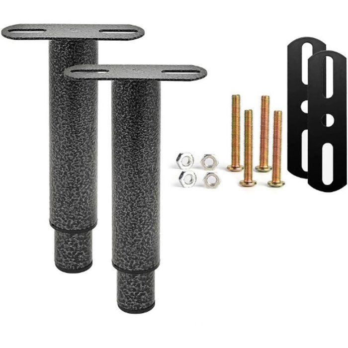 Pieds réglables pour sommier - DEMA - Réglable 18-33 cm - Fer robuste - Antidérapant en nylon - Lot de 2 pièces