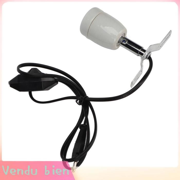 Garosa Support de lampe chauffante pour reptiles Support de lampe chauffante en céramique animalerie chauffage Prise UE 110-220V