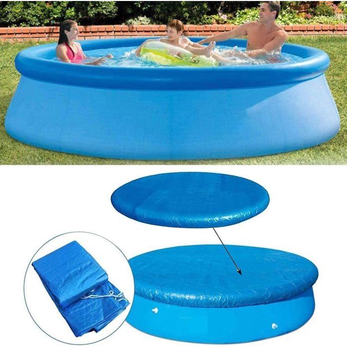 Bâche protection piscine ronde imperméable antipoussière hors sol 366cm