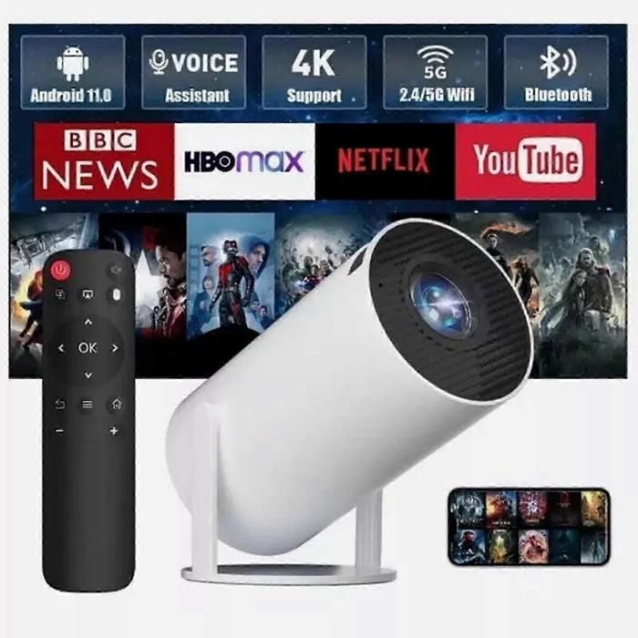 Projecteur 5G 4K Smart HD LED WiFi Bluetooth HDMI USB Android Bureau Home Cinéma