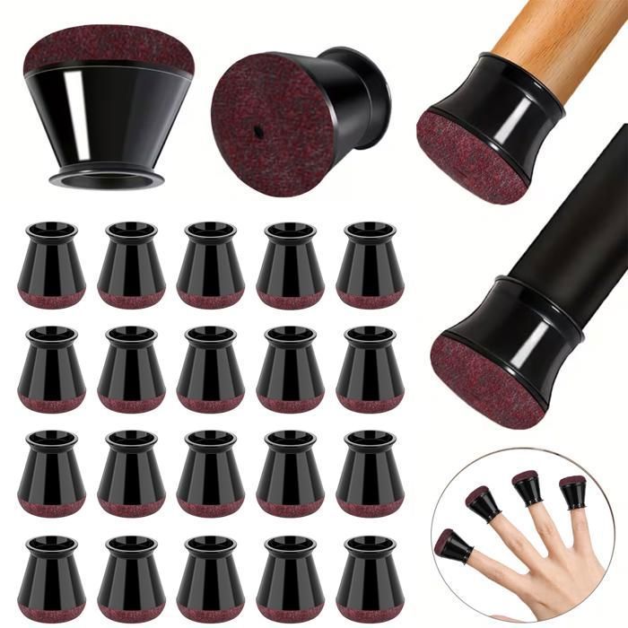 Protection Pied de Chaise 24 pièces Petits protecteurs de Sol en Silicone Noir avec Feutre enveloppé diamètre 14-20mm
