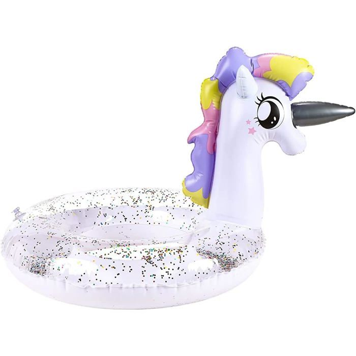 Bouée Licorne Avec Siège Et Volant – Flotteur Piscine Pour Bébé – PVC Résistant – Dès 6 Mois à 4 Ans – Sécurité Et Fun