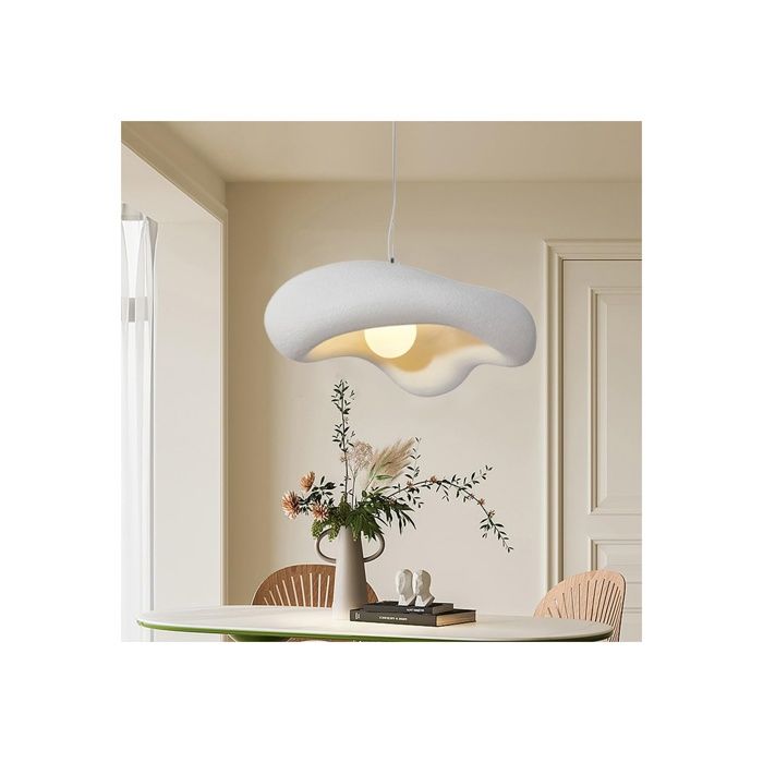 Wabi-sabi Lampe À Suspension Créative Irrégulière Lampe À Suspension Créative E27 En Fme De Nuage Lustre Blanc Eclairage 30c LUSTRE