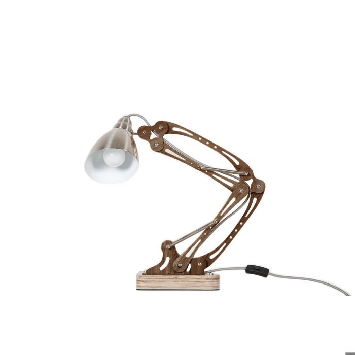 Lampe de table Merop en bois de teck et métal - Réf. VK8053404756273