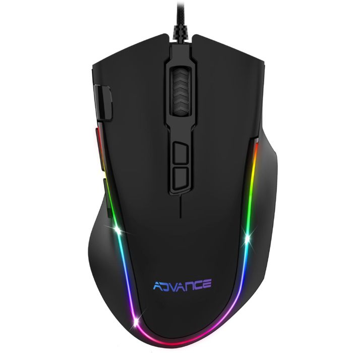 Souris Gaming – ADVANCE – GTA 250 – Rétro-éclairée RGB – 8 Boutons – 4800 DPI