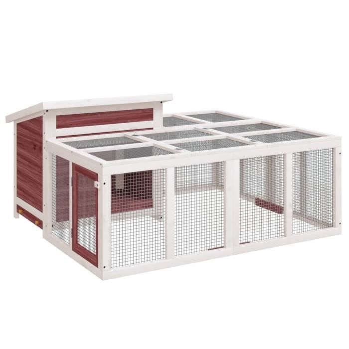 Comparer les prix de Clapier - AKO - 144x123x67,5 cm - Bois de pin massif - Extérieur - Pour petits animaux