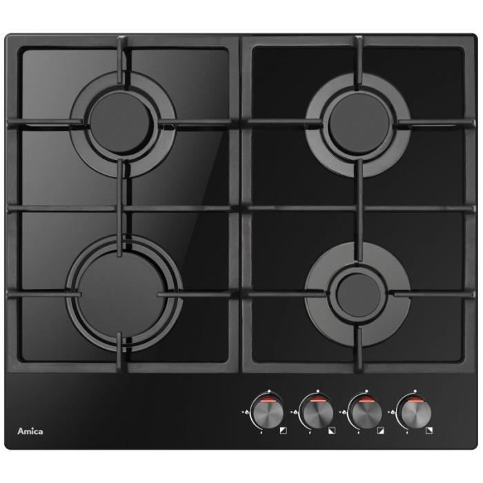 Table de cuisson - Amica - PGCA6100ApB - Noir - 59 cm - Commandes avant