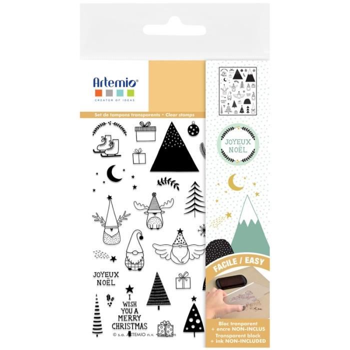 Tampon Noël Happy Christmas Inca – 14 Mm X 60 Mm – Pour Carte De Vœux Et Déco Créative