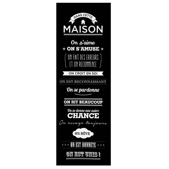 Toile Imprimée ATMOSPHERA Maison Bois Noir - 30x90cm | Cadre MDF - Déco Murale Moderne