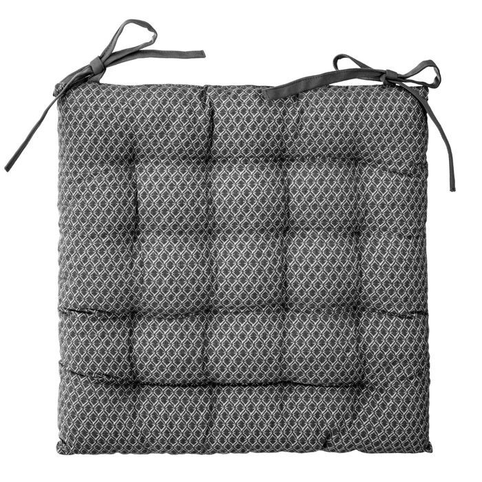 Toilinux - Lot de 2 Galettes de chaise Otto - 38 x 38 cm. - Gris Toilinux - Lot de 2 Galettes de chaise Otto - 38 x 38 cm. - Gris