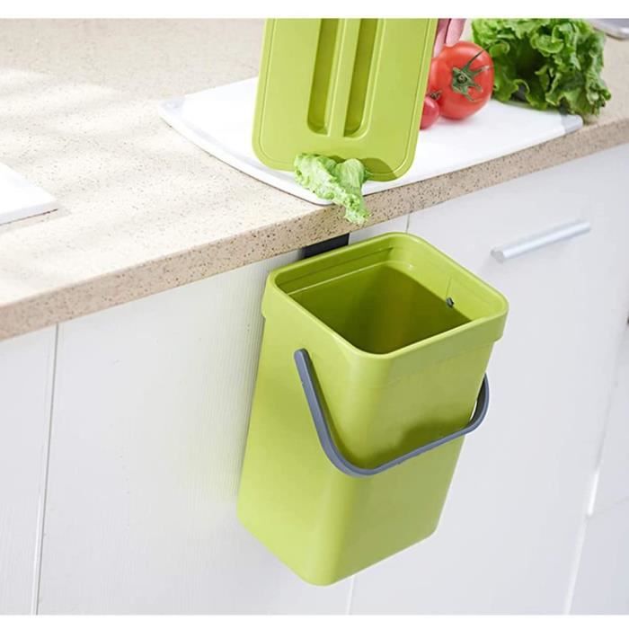 Vert Fayme Seau à compost de cuisine Ndoor avec couvercle hermétique amovible 