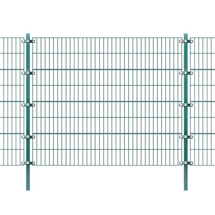 Tidyard Set De Grillage De Jardin Cloture De Jardin Avec Poteaux En Fer Pour Jardin Ou Patio 6 X1 6 M Vert Achat Vente Cloture Grillage Tidyard Set De Grillage De Cdiscount