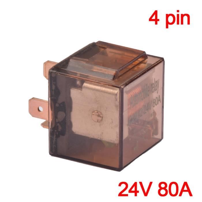 Relais Automobile 12V/24V 80A – Boîtier Transparent Étanche – Haute Puissance, 5 Broches – Pour Circuits Électriques Voiture, Bateau, Camping-car