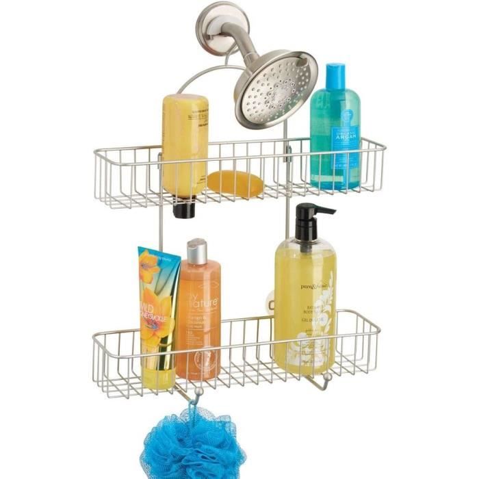 Étagère Douche Sans Perçage HouseUp – Support Shampoing Suspendu Argenté, 54 Cm, Acier Inoxydable Anti-Rouille