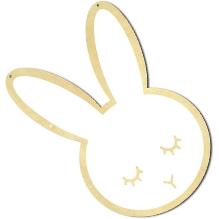 Fairentry Tabouret Pour Enfant En Bois Massif Avec Motif Animal Lapin - Hauteur D'assise : 25 Cm