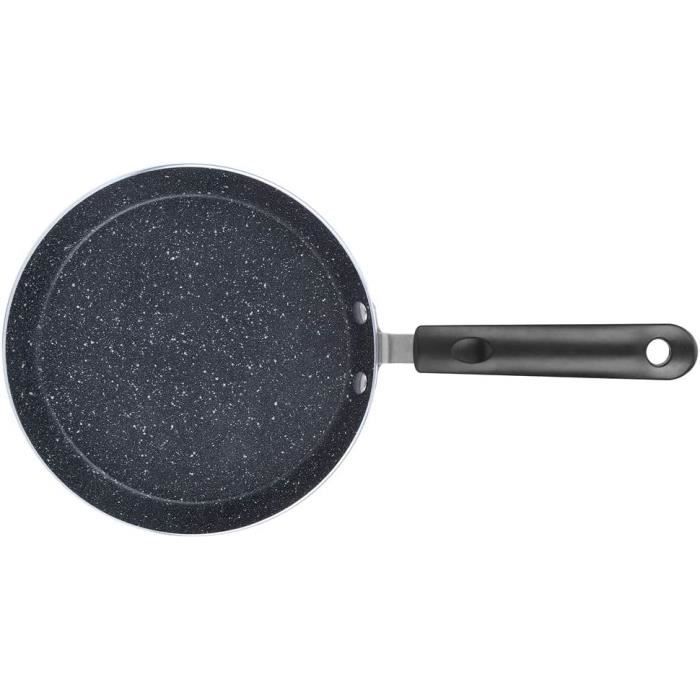 Poêle à Pancakes Bobikuke - 7 Moules Souriants - Antiadhésif Marbre - 26cm - Compatible Induction & Gaz - Blanc