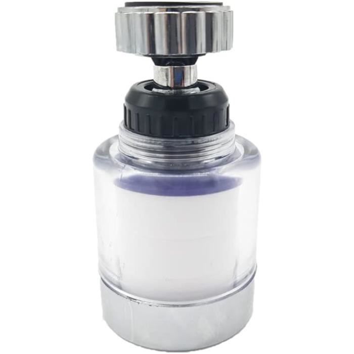 Filtres De Robinet 360° Pivotants - Lot De 2 - Avec 4 Cartouches - Anti-Calcaire Pour Cuisine/SDB