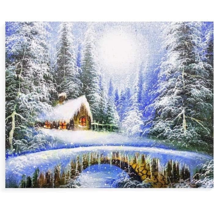 Diamond Painting,Broderie Diamant Kit Complet Lac De Montagne,Diamond Painting Grand Format