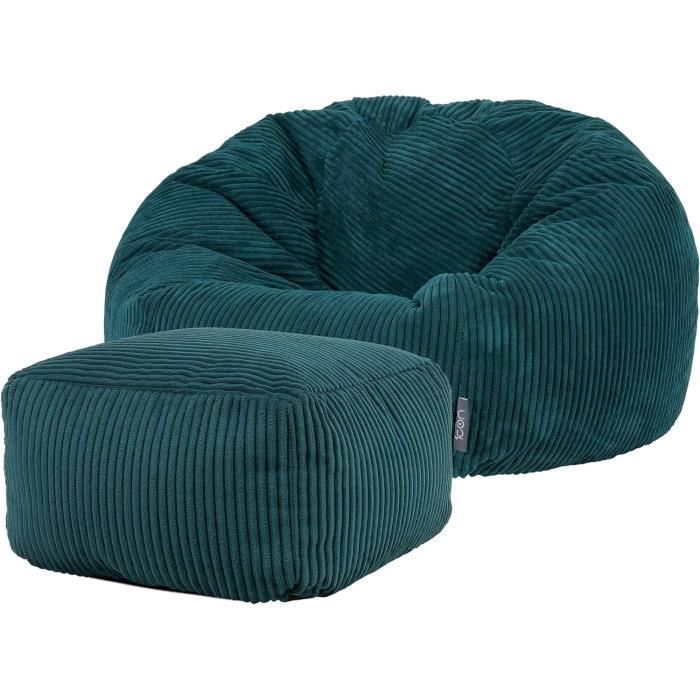Pouf Poire Imperméable HORLSKI - Housse En Polyester 70x80 Cm - Sans Rembourrage - Noir