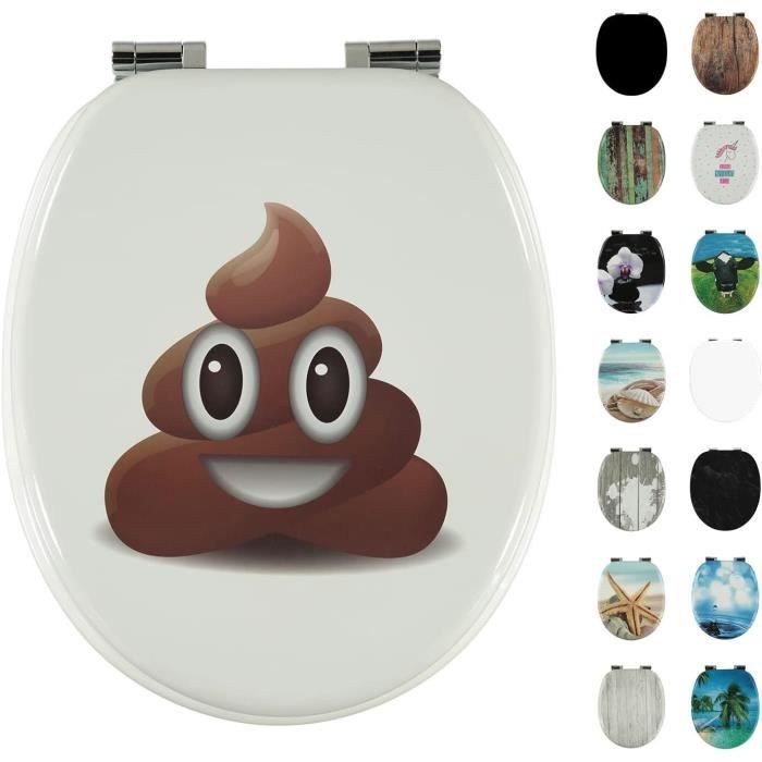 Abattant WC avec frein de chute Shelfmade Lunette de toilette stable robuste Antibacterien hydrofuge Cdiscount Bricolage