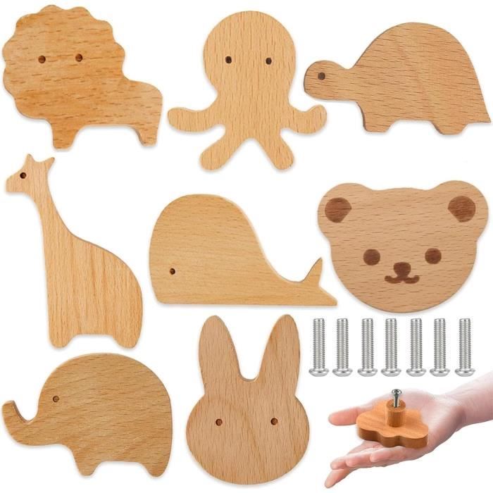 Poignées de meubles en bois 8 pièces poignées de porte poignées d