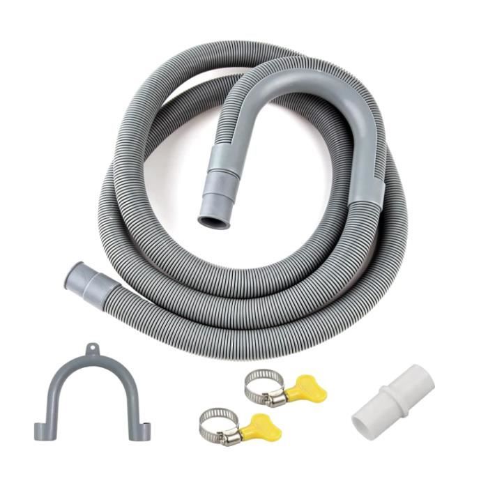 Tuyau De Vidange Rallonge Pour Machine à Laver Et Lave-vaisselle - 5 Mètres, 4 Diamètres (20 à 38 Mm), Avec Adaptateur Et Colliers - 12