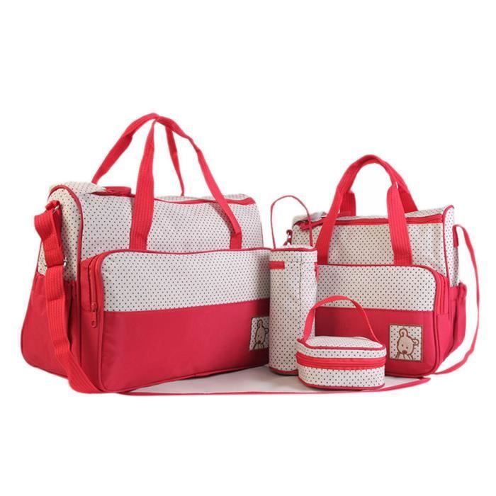 5 pièces bébé Sacs Ensemble Mummy à langer COUCHE fourre-tout L /& Petit sac